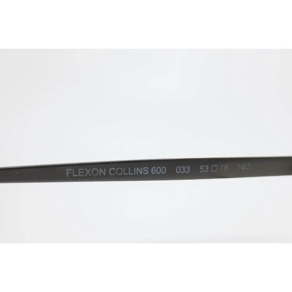 Flexon Collins 600 033 Eyeglasses Dark Gunmetal Titanium Rectangle Frames